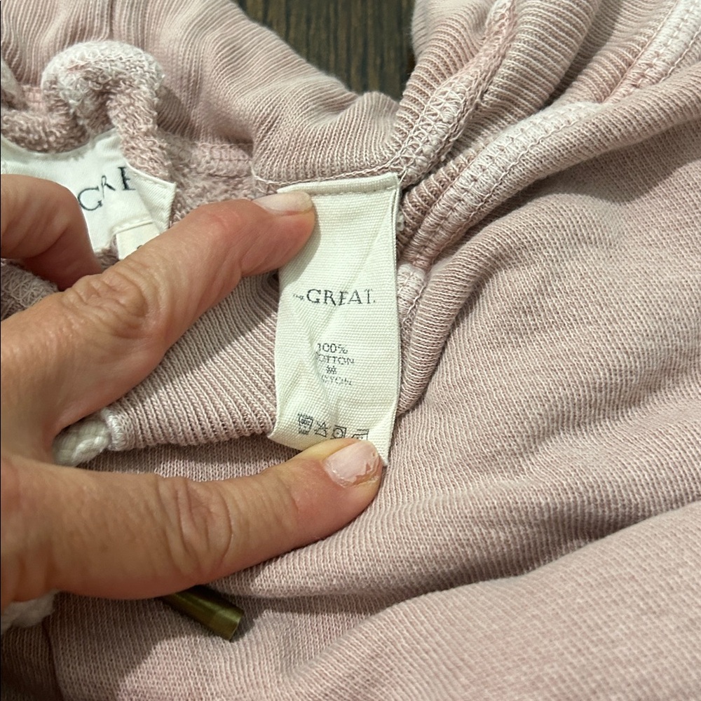 The Great. The crop vintage wash Sweatpants Joggers In light mauve pink 0/XS - Picture 5 of 6